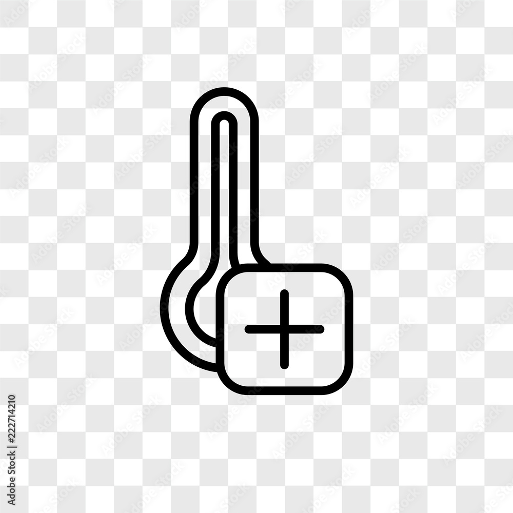 Poster thermometer icons isolated on transparent background. modern and editable thermometer icon. simple i