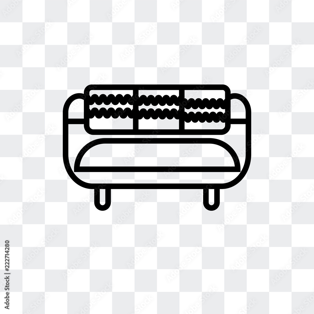 Poster sofa icon isolated on transparent background. modern and editable sofa icon. simple icons vector ill