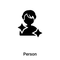 Person icon vector isolated on white background, logo concept of Person sign on transparent background, black filled symbol