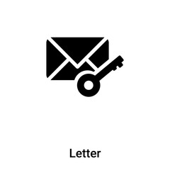 Letter icon vector isolated on white background, logo concept of Letter sign on transparent background, black filled symbol