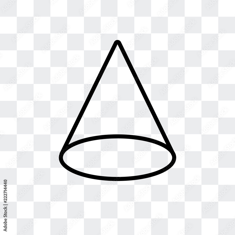 Poster cone icon isolated on transparent background. modern and editable cone icon. simple icons vector ill