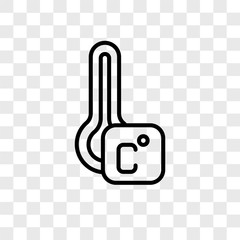 thermometer icons isolated on transparent background. Modern and editable thermometer icon. Simple icon vector illustration.