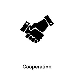 Cooperation icon vector isolated on white background, logo concept of Cooperation sign on transparent background, black filled symbol