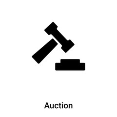 Auction icon vector isolated on white background, logo concept of Auction sign on transparent background, black filled symbol