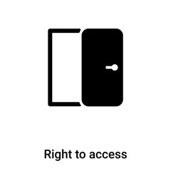 Right to access icon vector isolated on white background, logo concept of Right to access sign on transparent background, black filled symbol