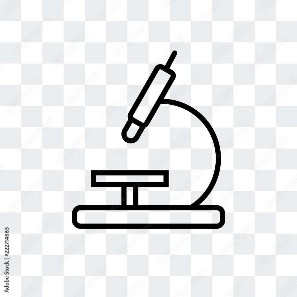 Poster microscope icon isolated on transparent background. modern and editable microscope icon. simple icon