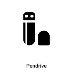 Pendrive icon vector isolated on white background, logo concept of Pendrive sign on transparent background, black filled symbol
