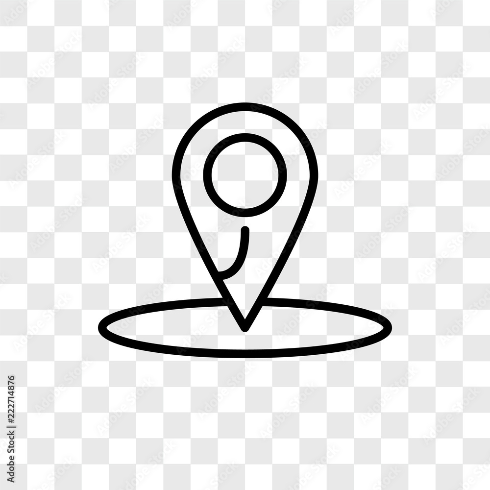 Poster location icons isolated on transparent background. modern and editable location icon. simple icon ve