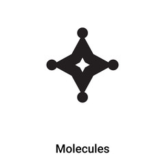 Molecules icon vector isolated on white background, logo concept of Molecules sign on transparent background, black filled symbol