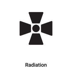 Radiation icon vector isolated on white background, logo concept of Radiation sign on transparent background, black filled symbol
