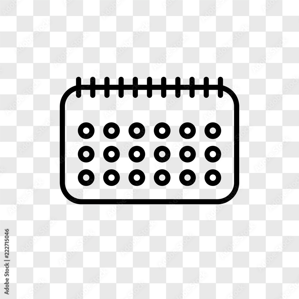 Poster calendar icons isolated on transparent background. modern and editable calendar icon. simple icon ve