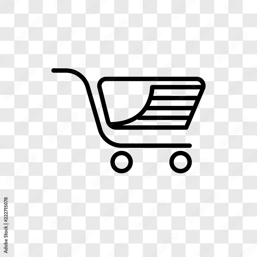 Poster trolley icons isolated on transparent background. modern and editable trolley icon. simple icon vect