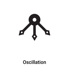 Oscillation icon vector isolated on white background, logo concept of Oscillation sign on transparent background, black filled symbol