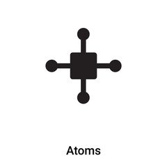 Atoms icon vector isolated on white background, logo concept of Atoms sign on transparent background, black filled symbol