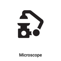 Microscope icon vector isolated on white background, logo concept of Microscope sign on transparent background, black filled symbol