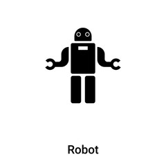 Robot icon vector isolated on white background, logo concept of Robot sign on transparent background, black filled symbol