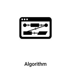 Algorithm icon vector isolated on white background, logo concept of Algorithm sign on transparent background, black filled symbol