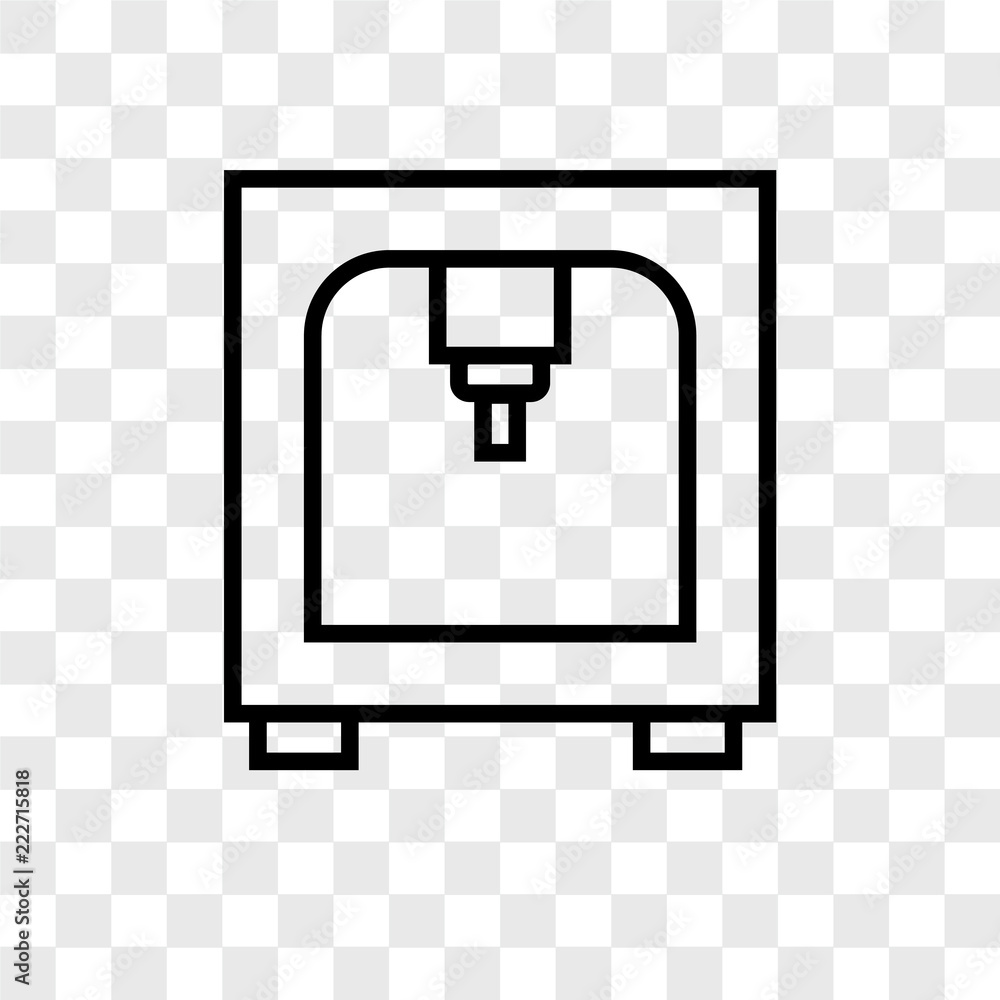 Poster 3d printer icons isolated on transparent background. modern and editable 3d printer icon. simple ico