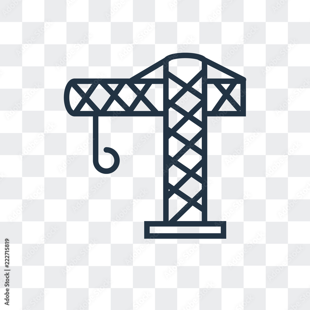 Poster crane icon isolated on transparent background. modern and editable crane icon. simple icons vector i