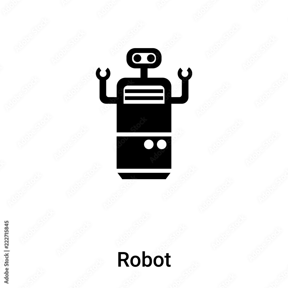 Poster robot icon vector isolated on white background, logo concept of robot sign on transparent background