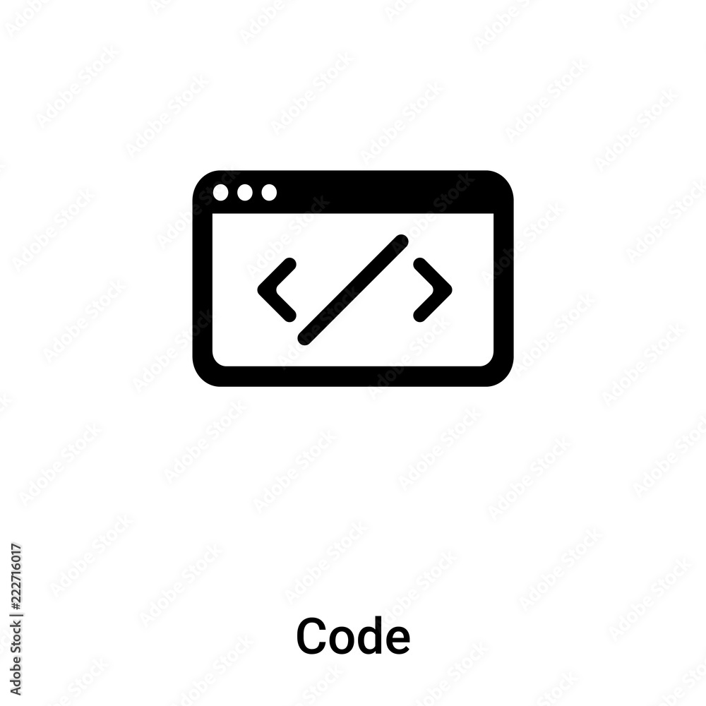 Poster code icon vector isolated on white background, logo concept of code sign on transparent background, 