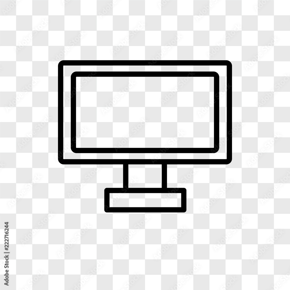 Poster monitor icons isolated on transparent background. modern and editable monitor icon. simple icon vect
