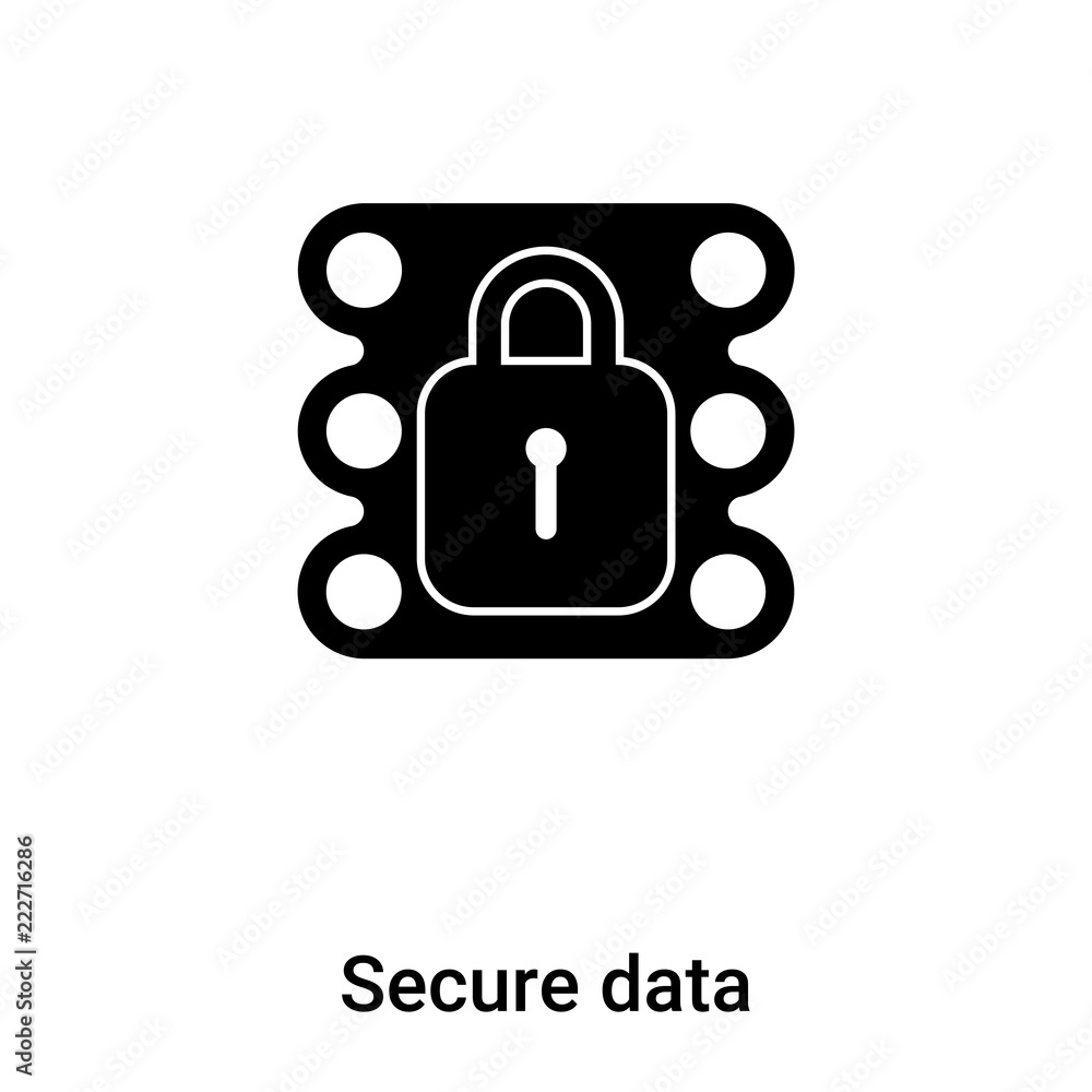 Poster secure data icon vector isolated on white background, logo concept of secure data sign on transparen