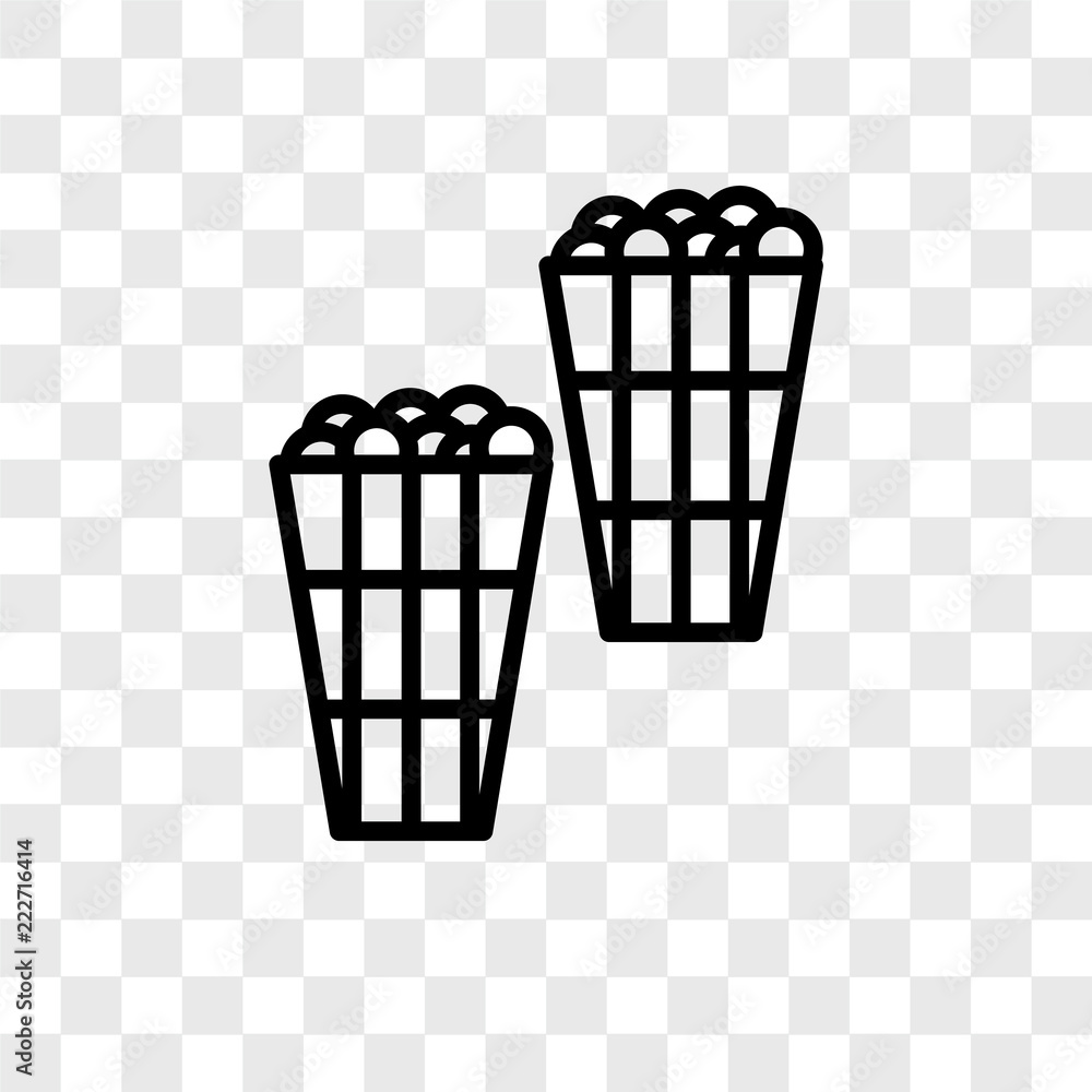 Poster popcorn icons isolated on transparent background. modern and editable popcorn icon. simple icon vect