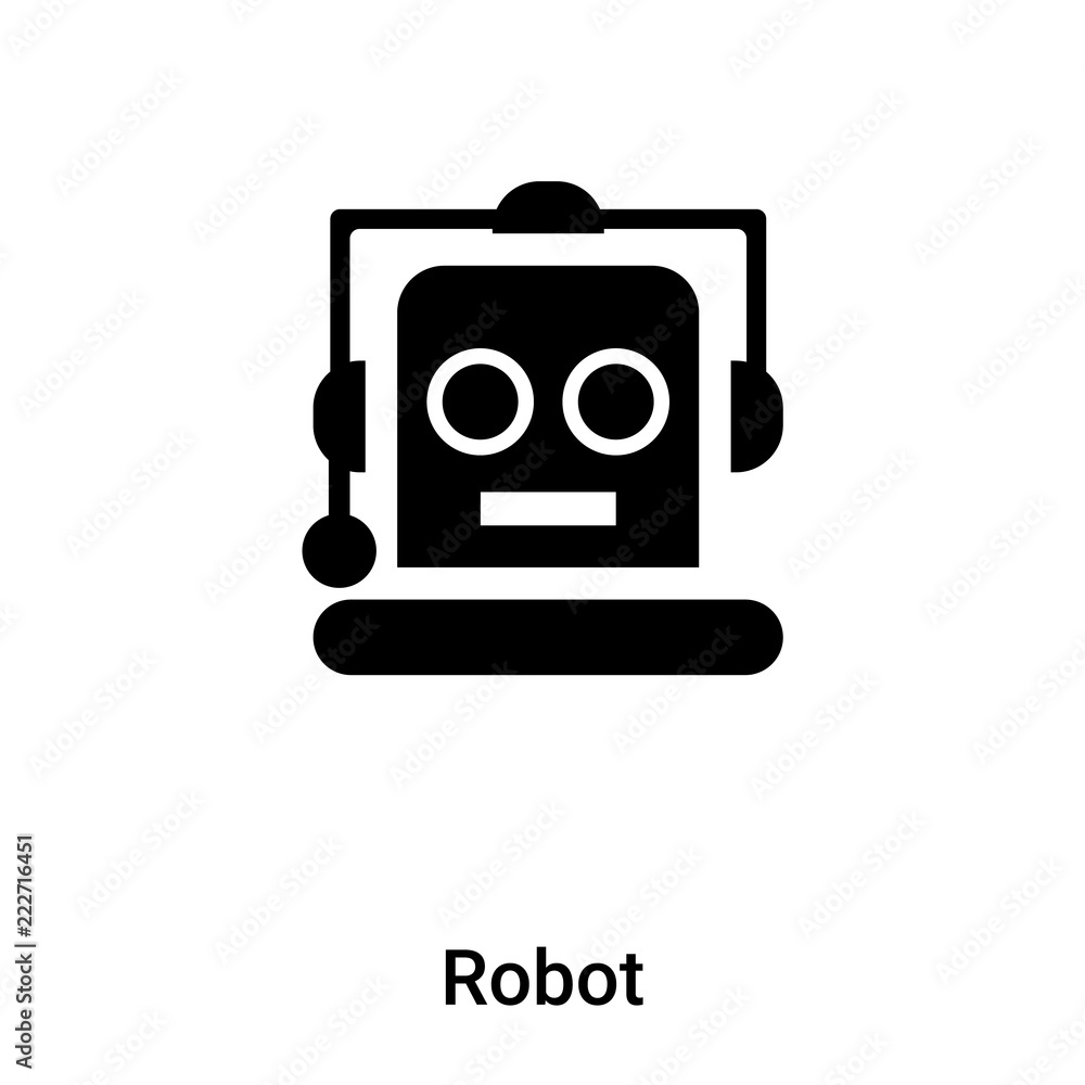Poster robot icon vector isolated on white background, logo concept of robot sign on transparent background