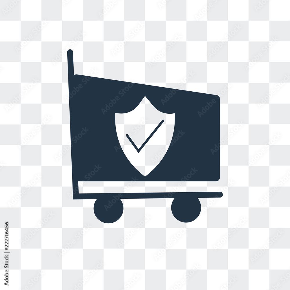 Poster secure shopping icon isolated on transparent background. modern and editable secure shopping icon. s