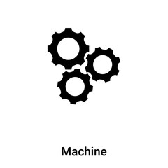Machine icon vector isolated on white background, logo concept of Machine sign on transparent background, black filled symbol