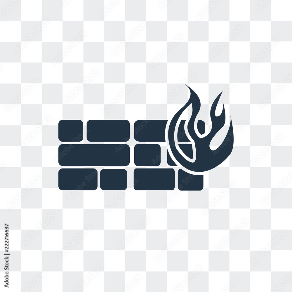 Poster firewall icon isolated on transparent background. modern and editable firewall icon. simple icons ve