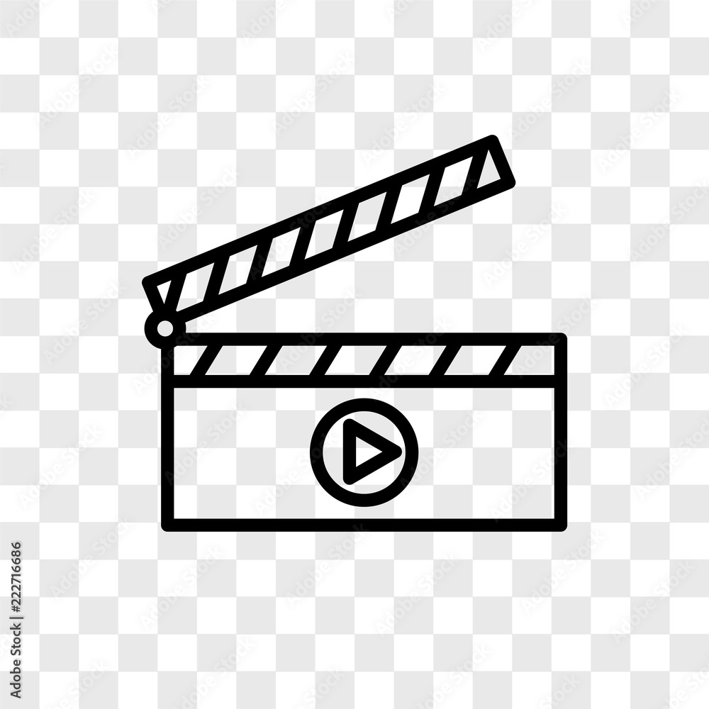 Poster clapperboard icons isolated on transparent background. modern and editable clapperboard icon. simple