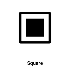 Square icon vector isolated on white background, logo concept of Square sign on transparent background, black filled symbol