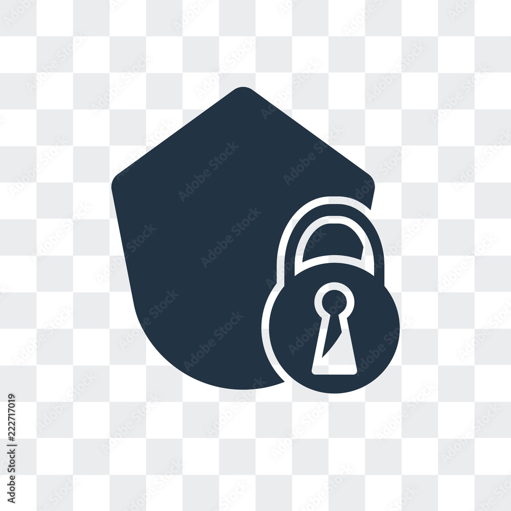 Poster security icon isolated on transparent background. modern and editable security icon. simple icons ve