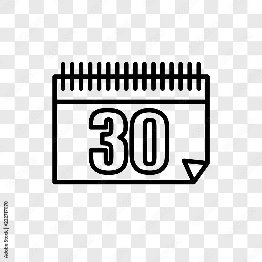 Poster calendar icons isolated on transparent background. modern and editable calendar icon. simple icon ve