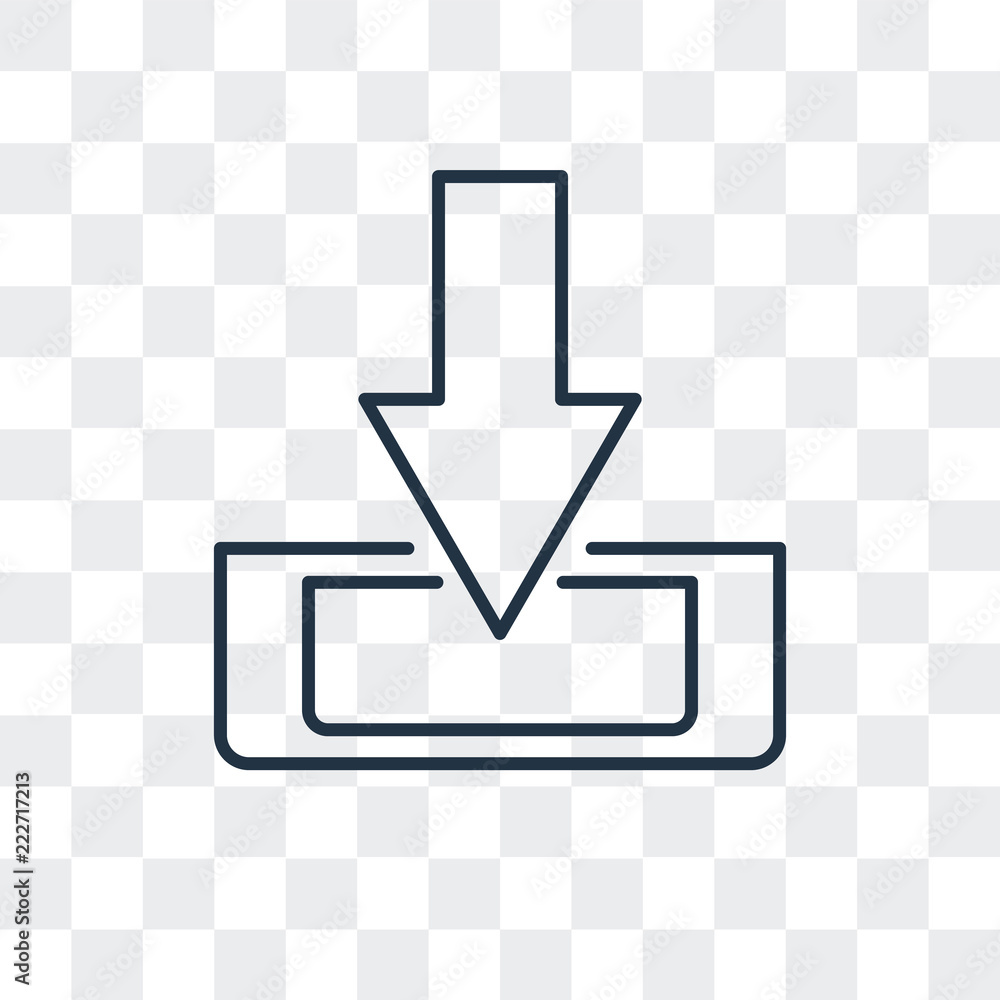 Poster downloading icon isolated on transparent background. modern and editable downloading icon. simple ic