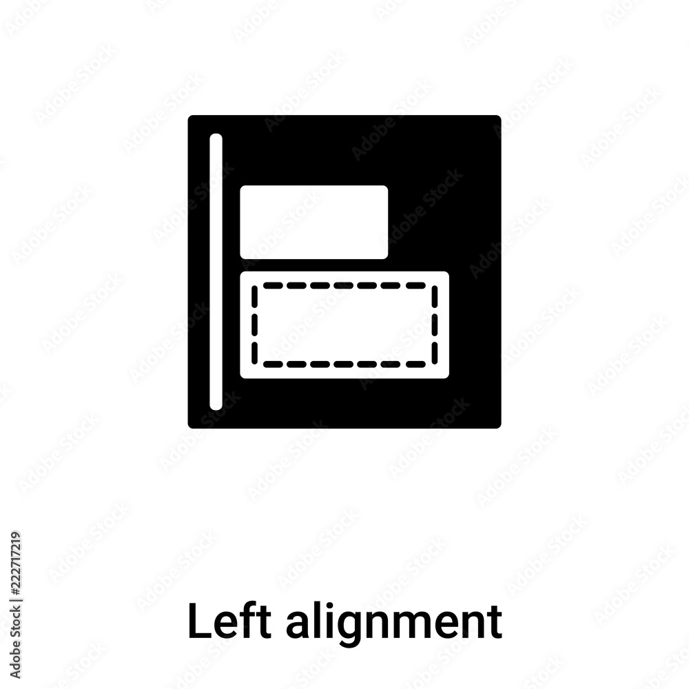 Poster left alignment icon vector isolated on white background, logo concept of left alignment sign on tran