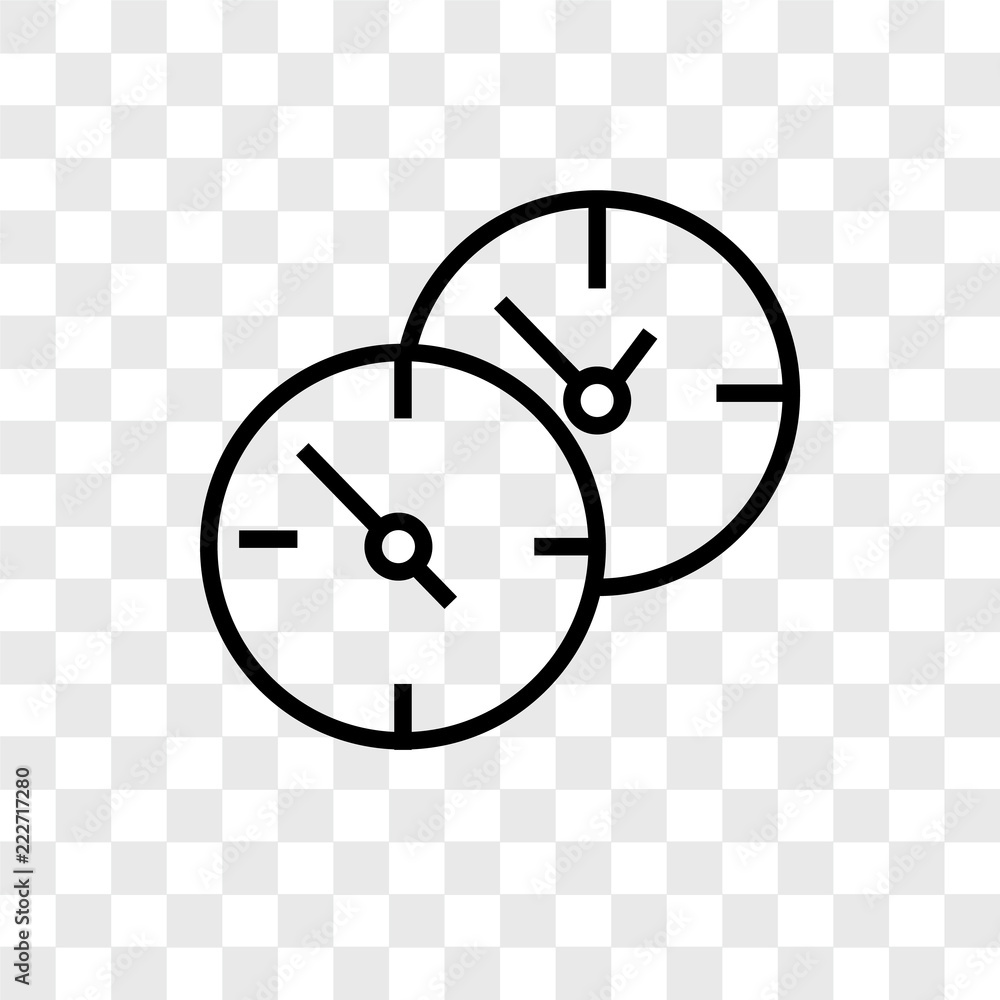 Poster time icons isolated on transparent background. modern and editable time icon. simple icon vector ill