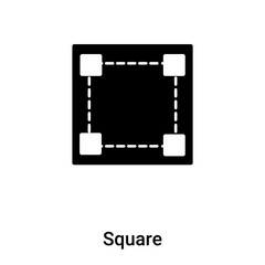 Square icon vector isolated on white background, logo concept of Square sign on transparent background, black filled symbol