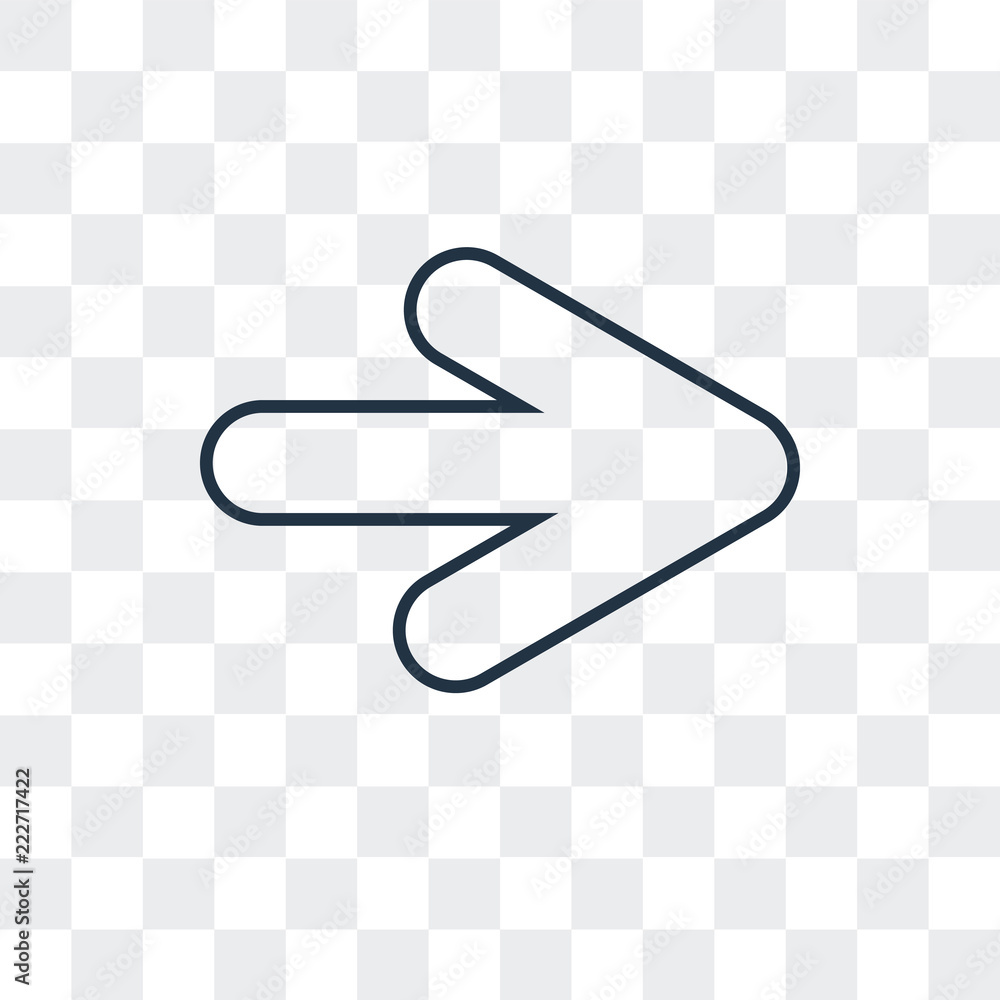 Poster right arrow icon isolated on transparent background. modern and editable right arrow icon. simple ic