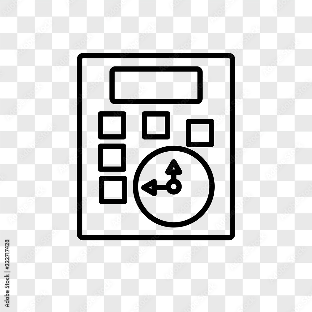 Poster calculator icons isolated on transparent background. modern and editable calculator icon. simple ico