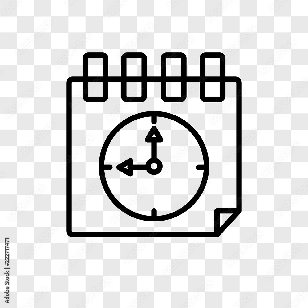Poster time icons isolated on transparent background. modern and editable time icon. simple icon vector ill