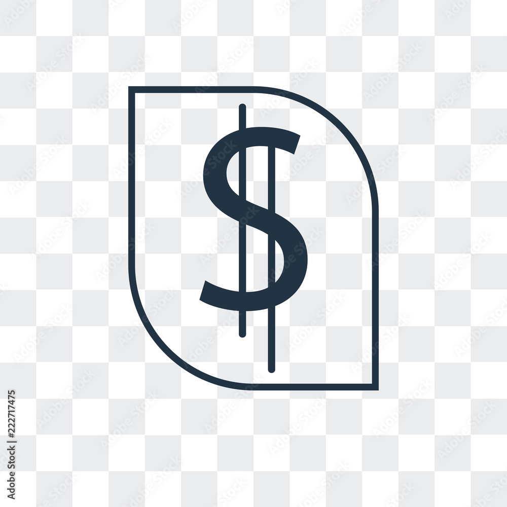 Poster dollar icon isolated on transparent background. modern and editable dollar icon. simple icons vector