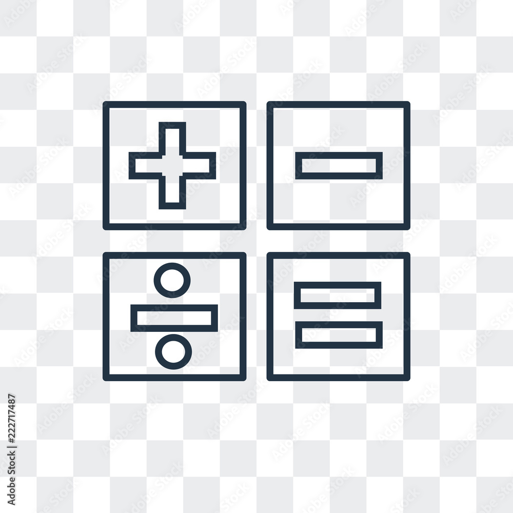 Poster mathematical operations icon isolated on transparent background. modern and editable mathematical op