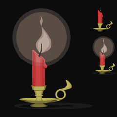Isolated vintage candlestick on transparent background