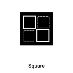 Square icon vector isolated on white background, logo concept of Square sign on transparent background, black filled symbol