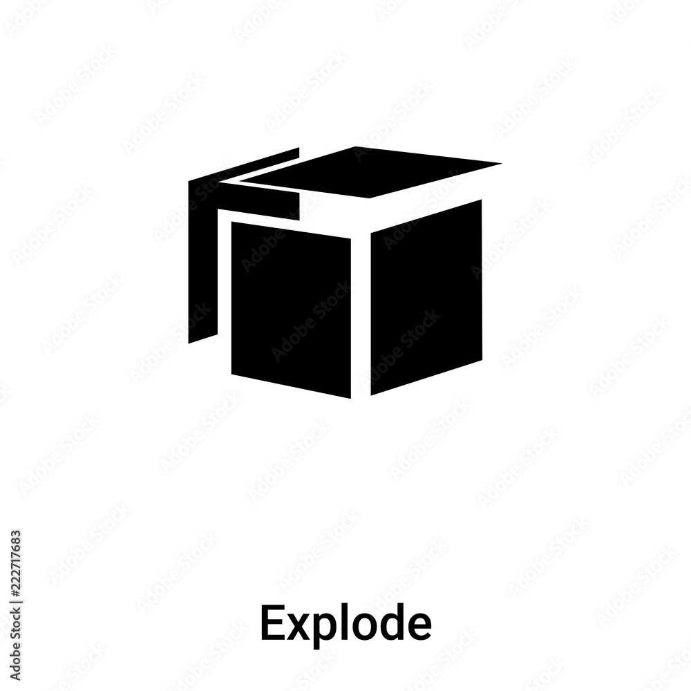 Poster explode icon vector isolated on white background, logo concept of explode sign on transparent backgr