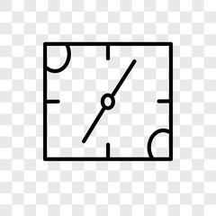 wall clock icons isolated on transparent background. Modern and editable wall clock icon. Simple icon vector illustration.