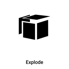 Explode icon vector isolated on white background, logo concept of Explode sign on transparent background, black filled symbol